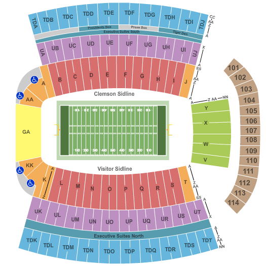 Clemson Football Stadium Interactive Seating Chart